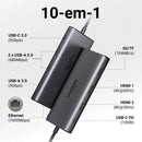 UGREEN Hub USB-C 10 em 1 com Duplo HDMI 8K/4K, RJ45 Gigabit, USB 3.0 e PD 100W