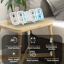Relógio Digital LED de Mesa e Parede – Despertador com Calendário para Quarto e Sala