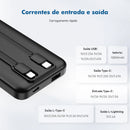 Power Bank Coibeu 10000mAh 23W – Carregador Portátil com Display Digital e Cabos Integrados