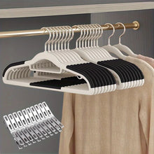 Kit com 30 Peças de Cabides Antiderrapantes – 10 Cabides de Veludo + 20 Clipes Organizadores