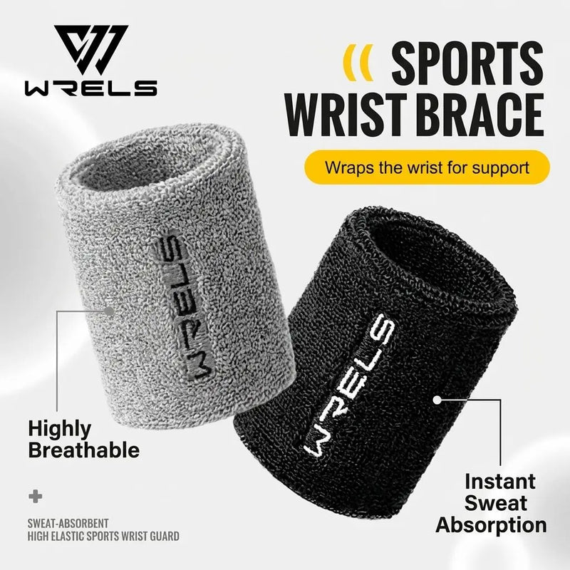 Munhequeira Esportiva Atoalhada WRELS – Absorvente de Suor para Academia, Tênis, Basquete e Corrida