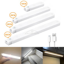 Luz LED com Sensor de Movimento Recarregável USB Magnética – Barra de Iluminação para Armários, Closets e Cozinha