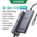 UGREEN Hub USB-C 10 em 1 com Duplo HDMI 8K/4K, RJ45 Gigabit, USB 3.0 e PD 100W