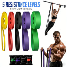 Faixa Elástica de Resistência com 7 Níveis – Elástico para Academia, Yoga, Pilates e Treino Funcional