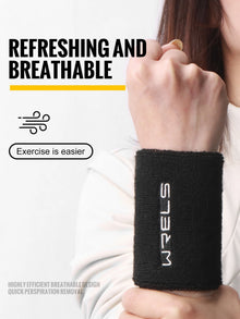 Munhequeira Esportiva Atoalhada WRELS – Absorvente de Suor para Academia, Tênis, Basquete e Corrida