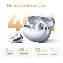 Fone Bluetooth QCY T33S Crossky C30S Open Ear – LDAC, Hi-Res Audio, Bluetooth 6.0 e Até 40 Horas