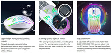 Mouse Gamer Honeycomb RGB com DPI Ajustável até 7200 DPI