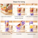 Mini Liquidificador Portatil Mixer Juice Garrafa Shake 6 Laminas + Cabo USB