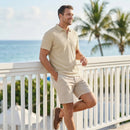 Camisa Polo Masculina Jacquard Slim Casual