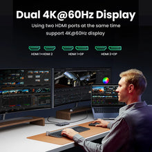 Adaptador Hub USB-C UGREEN 8 em 1 com Triple Display, Dual HDMI 4K 60Hz, DisplayPort, USB 3.2 e Power Delivery 100Wock for MacBook Pro Air PC