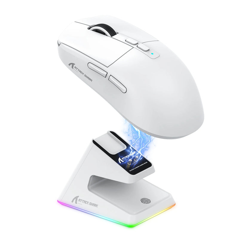 Mouse Gamer Attack Shark X6 Tri-Mode com Base RGB