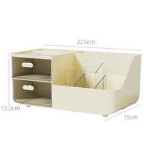 Organizador de Mesa com 2 Gavetas Transparentes – Porta Canetas e Acessórios para Escritório e Estudo