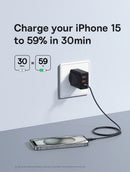 Carregador BASEUS 30W USB-C + USB-A – Fast Charging PD 3.0 com 3 Portas