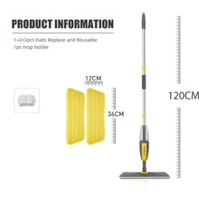 Mop Spray Giratório 360° com Refil de Microfibra – Esfregão Plano para Limpeza de Pisos