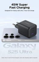 UGREEN Carregador GaN Fast Charger USB-C 45W com PD 3.0 e QC 3.0